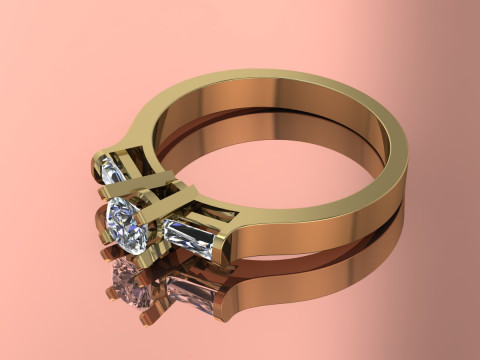 Elegant Ring Jewelry Gold Luxury 3D Print Model
