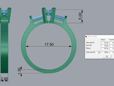 Elegant Ring Jewelry Gold Luxury 3D Print Model