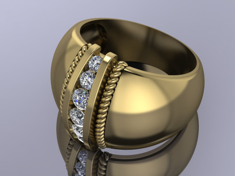 Elegant Ring Printable Model Jewelry Gold Luxury 3D Print Model