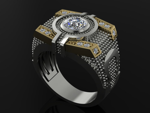 Elegant Ring For Mens Printable Model Jewelry Gold Luxury 3D Print Model