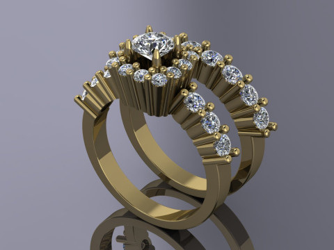 Elegant Ring Printable Model Jewelry Gold Luxury 3D Print Model