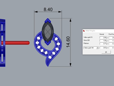 Elegant Earrings Printable Model Jewelry Gold Luxury 3D Print Model