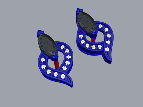 Elegant Earrings Printable Model Jewelry Gold Luxury 3D Print Model