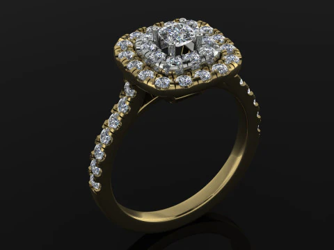 エレガントなリング 印刷可能モデル ジュエリー ゴールド 高級 3Dプリントモデル