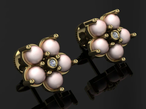 Zarif Küpe Yazdırılabilir Model Takı Altın Lüks 3D Baskı Modeli