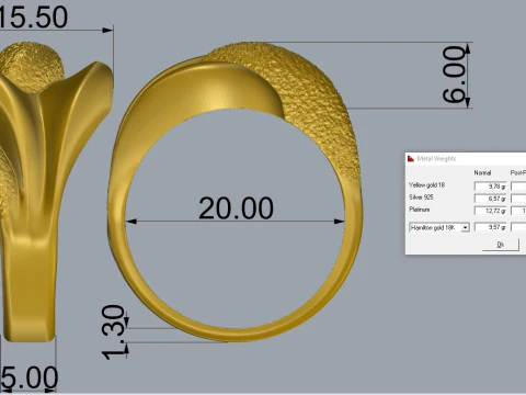 Elegant Ring Printable Model Jewelry Gold Luxury 3D Print Model