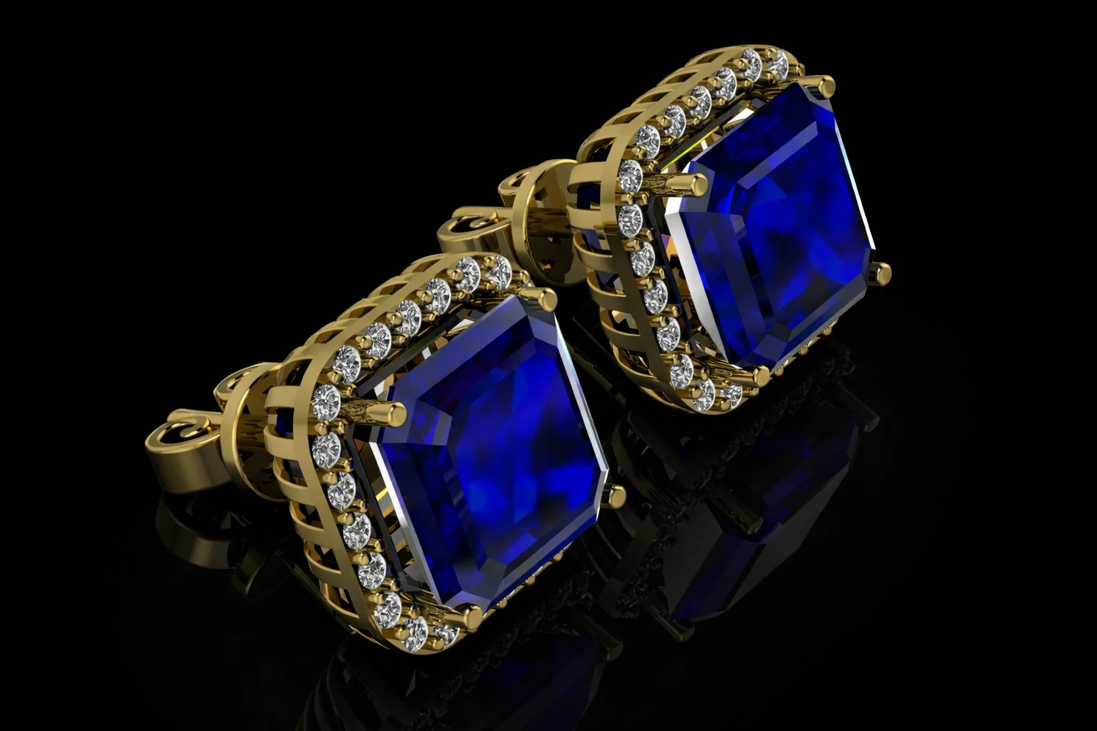 Elegant Earrings Printable Model Jewelry Gold Luxury 3D Print Model .c4d .max .obj .3ds .fbx .stl .blend 