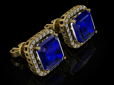 Elegant Earrings Printable Model Jewelry Gold Luxury 3D Print Model