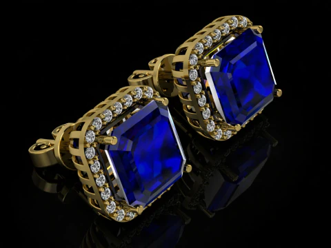 Елегантні сережки з друкованою моделлю ювелірних виробів Золотий люкс 3D Принт Модель