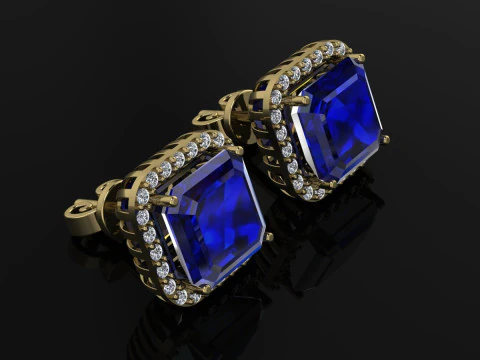 Elegant Earrings Printable Model Jewelry Gold Luxury 3D Print Model