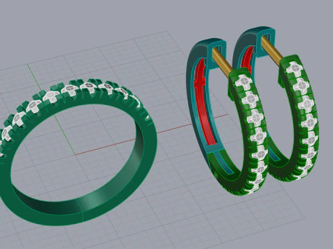 Elegant Set Printable Model Jewelry Gold Luxury 3D Print Model