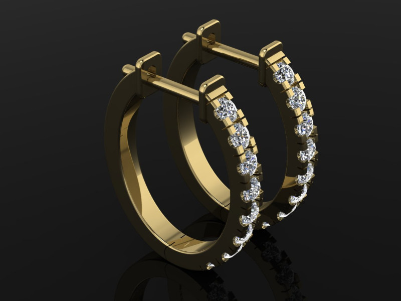 Elegant Earrings Printable Model Jewelry Gold Luxury 3D Print Model .c4d .max .obj .3ds .fbx .stl .blend