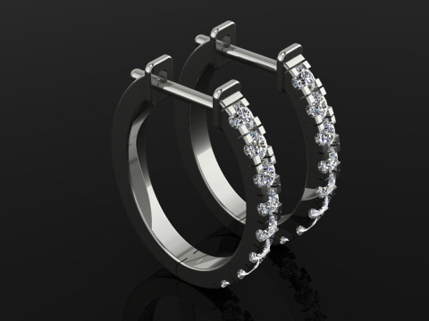 Elegant Earrings Printable Model Jewelry Gold Luxury 3D Print Model