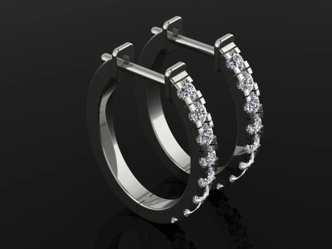 Elegant Earrings Printable Model Jewelry Gold Luxury 3D Print Model