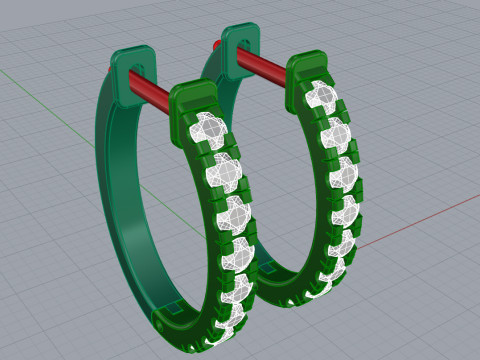 Elegant Earrings Printable Model Jewelry Gold Luxury 3D Print Model