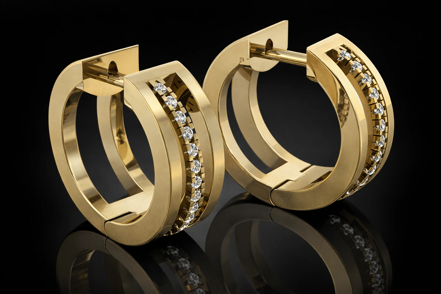 Elegant Earrings Printable Model Jewelry Gold Luxury 3D Print Model .c4d .max .obj .3ds .fbx .stl .blend 