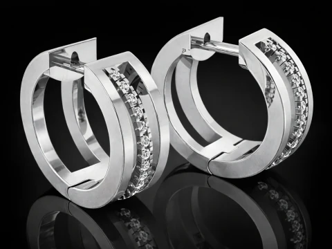 Elegant Earrings Printable Model Jewelry Gold Luxury 3D Print Model