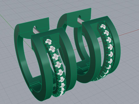 Elegant Earrings Printable Model Jewelry Gold Luxury 3D Print Model