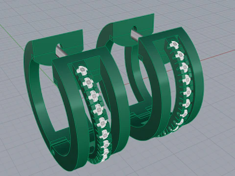Elegant Earrings Printable Model Jewelry Gold Luxury 3D Print Model