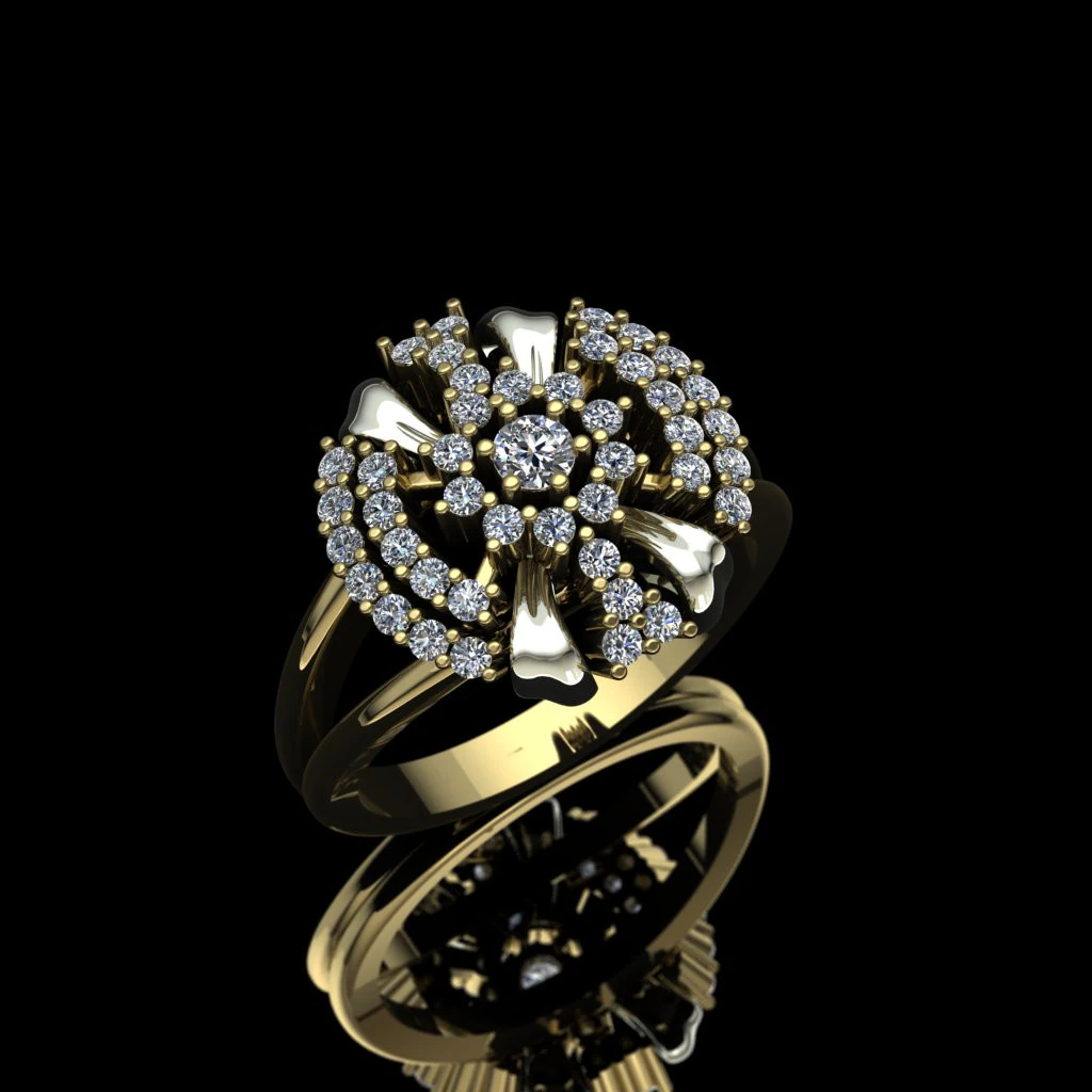 Elegant Ring Printable Model Jewelry Gold Luxury 3D Print Model .c4d .max .obj .3ds .fbx .stl .blend 