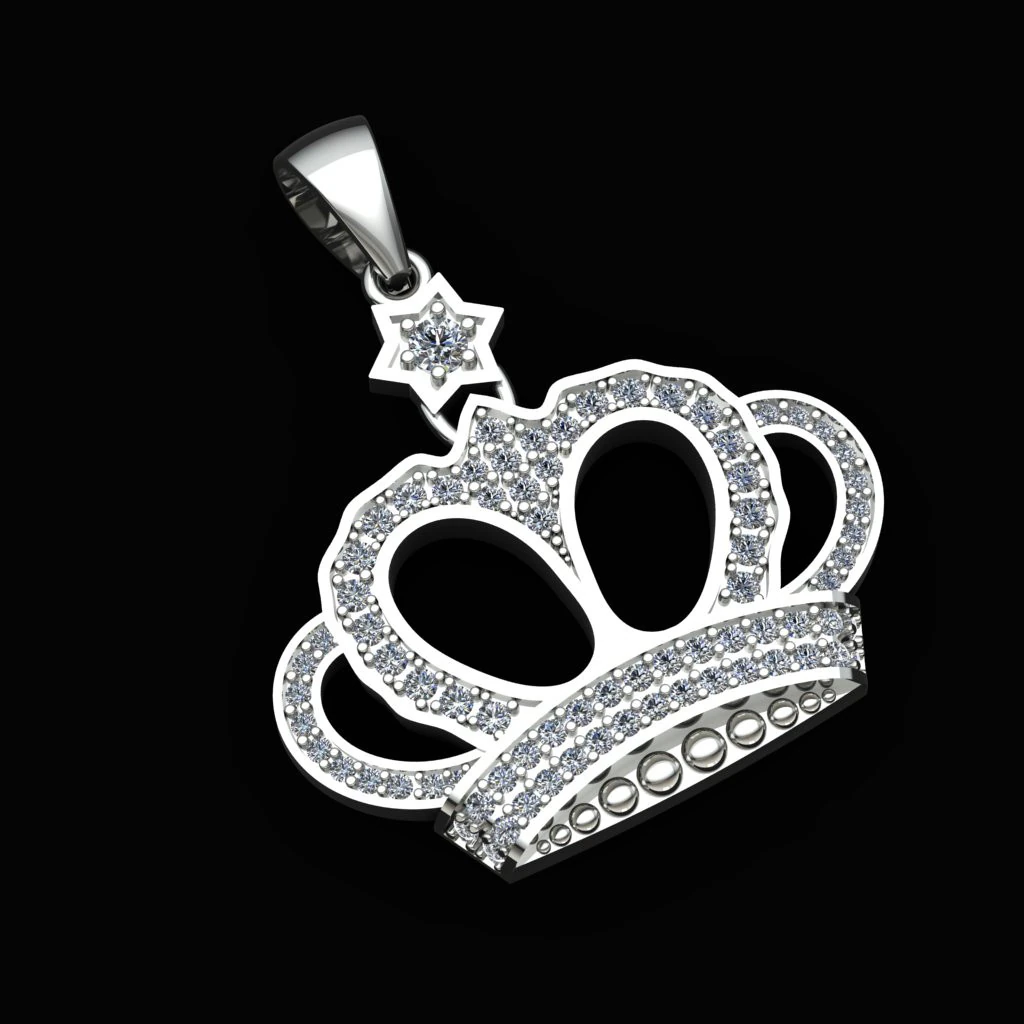 Crown Pendant Printable Model Jewelry Gold Luxury 3D Print Model .c4d .max .obj .3ds .fbx .stl .blend 