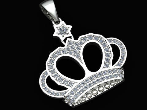 Crown Pendant Printable Model Jewelry Gold Luxury 3D Print Model