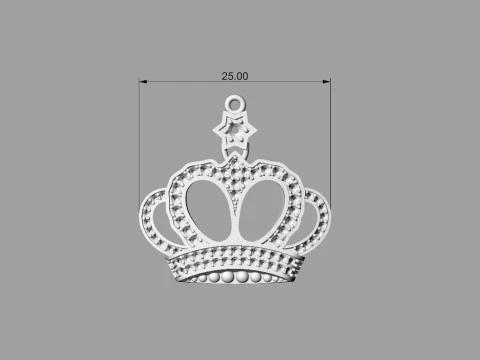 Crown Pendant Printable Model Jewelry Gold Luxury 3D Print Model