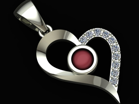 Heart Pendant Printable Model Jewelry Gold Luxury 3D Print Model