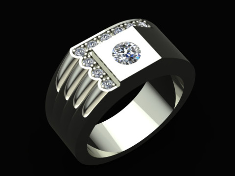 Elegant Ring For Mens Printable Model Jewelry Gold Luxury 3D Print Model