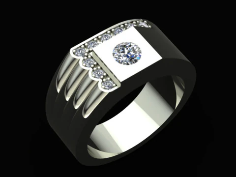 メンズ印刷可能モデルジュエリーゴールド高級のためのエレガントなリング 3Dプリントモデル