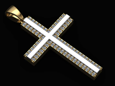 Elegant Cross Pendant Printable Model Jewelry Gold Luxury 3D Print Model