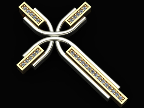 Elegant Cross Pendant Jewelry Gold Luxury 3D Print Model
