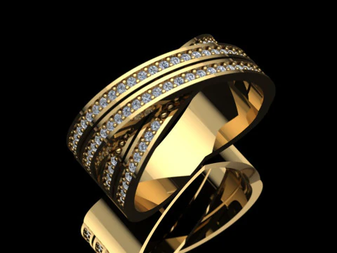 Cincin Elegan Model Cetak Perhiasan Emas Mewah Model Cetak 3D