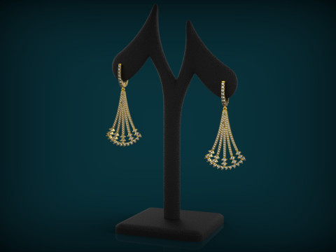 Elegant Earrings Printable Model Jewelry Gold Luxury 3D Print Model