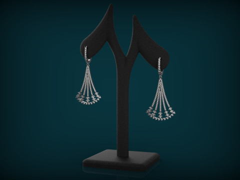 Elegant Earrings Printable Model Jewelry Gold Luxury 3D Print Model