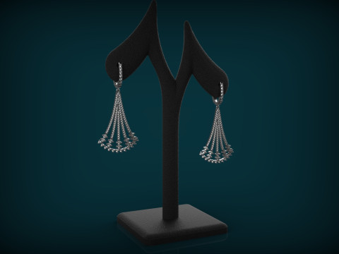 Elegant Earrings Printable Model Jewelry Gold Luxury 3D Print Model