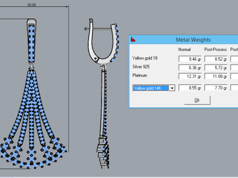 Elegant Earrings Printable Model Jewelry Gold Luxury 3D Print Model