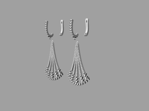 Elegant Earrings Printable Model Jewelry Gold Luxury 3D Print Model