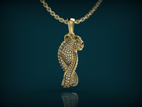Panther Pendant Printable Model Jewelry Gold Luxury 3D Print Model
