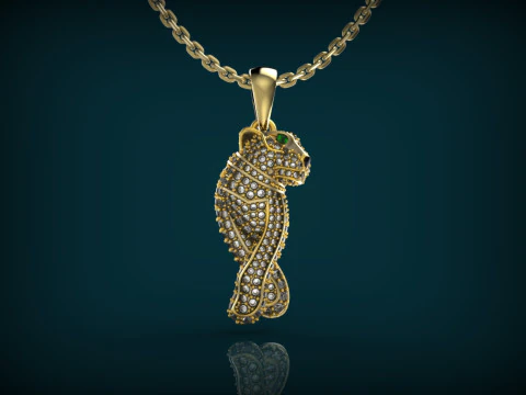 Panther Pendant Printable Model Jewelry Gold Luxury 3D Print Model