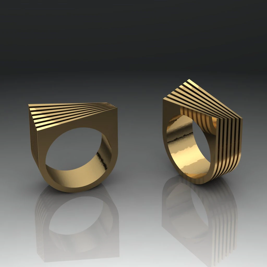 Elegant Ring Printable Model Jewelry Gold Luxury 3D Print Model .c4d .max .obj .3ds .fbx .stl .blend 