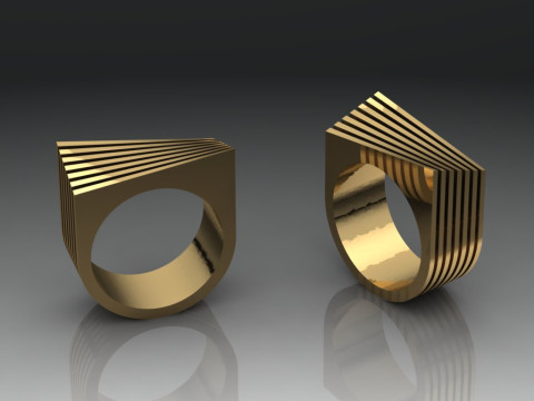 Elegant Ring Printable Model Jewelry Gold Luxury 3D Print Model