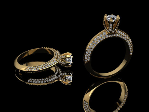 Tiffany Ring Printable Model Jewelry Gold Luxury 3D Print Model