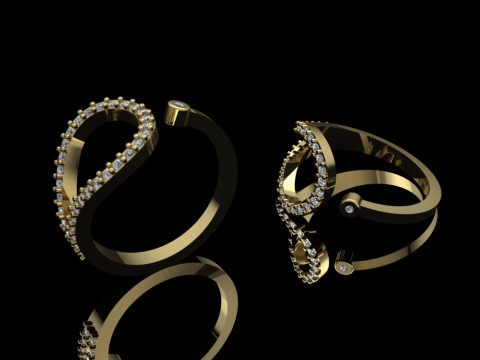 Elegant Ring Printable Model Jewelry Gold Luxury 3D Print Model