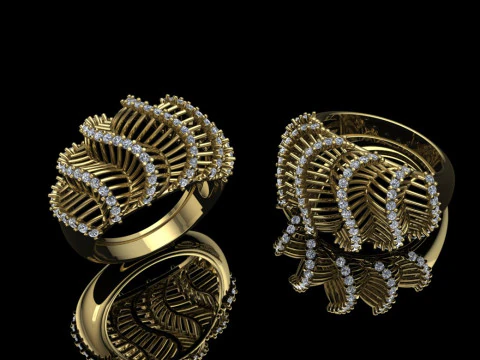 Bague &eacute;l&eacute;gante mod&egrave;le imprimable bijoux or luxe Modèles 3D en vedette