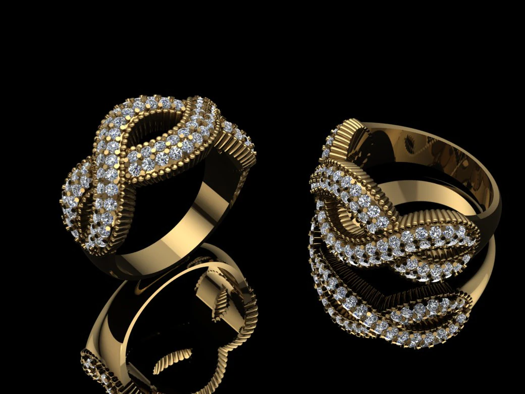 Elegant Ring Printable Model Jewelry Gold Luxury 3D Print Model .c4d .max .obj .3ds .fbx .stl .blend 