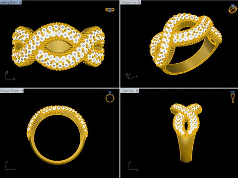 Elegant Ring Printable Model Jewelry Gold Luxury 3D Print Model