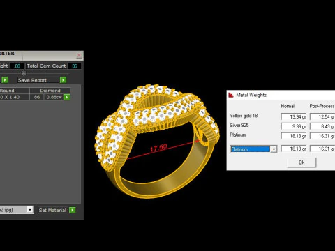 Elegant Ring Printable Model Jewelry Gold Luxury 3D Print Model