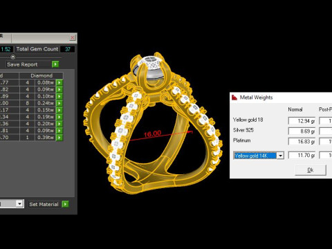 Elegant Ring Printable Model Jewelry Gold Luxury 3D Print Model
