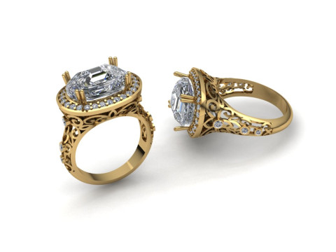 Elegant Ring Printable Model Jewelry Gold Luxury 3D Print Model